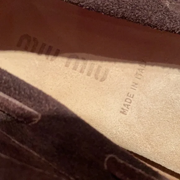 Miu MIU Suede Gemstone Bedazzled Shoes - Picture 10 of 13